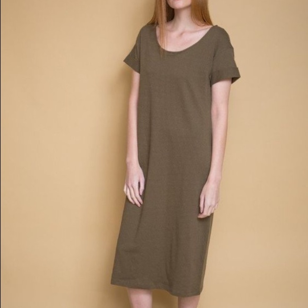 Ali Golden roll-sleeve t-shirt dress